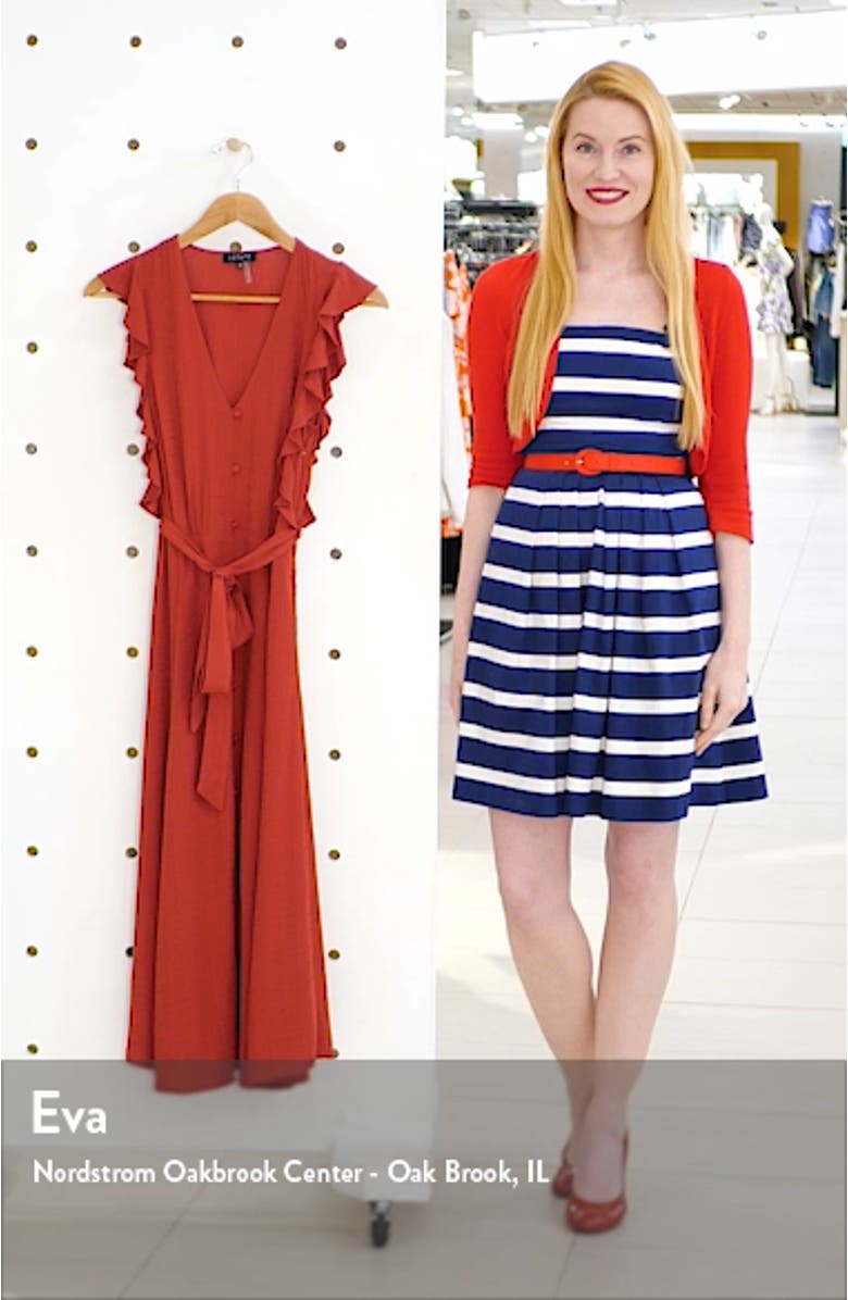 Ruffle Tie Waist Midi Dress, sales video thumbnail