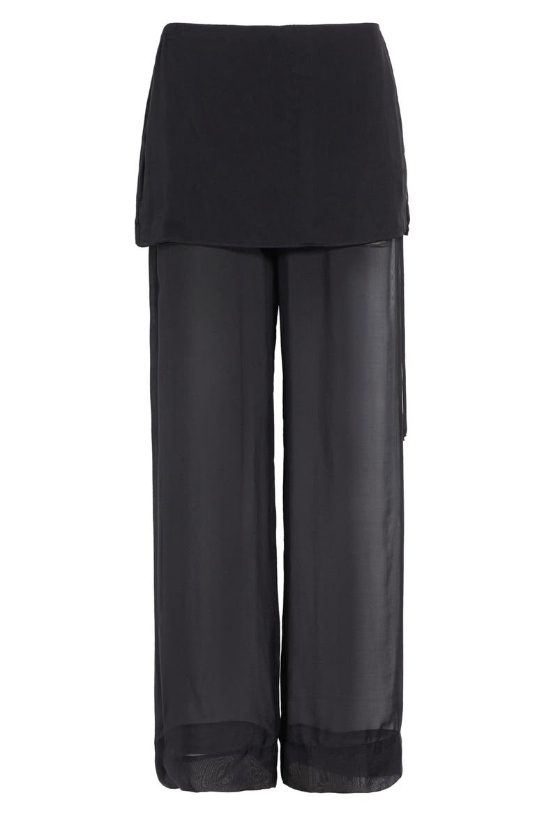Archive Layered Silk Trousers, Alternate, color, BLACK