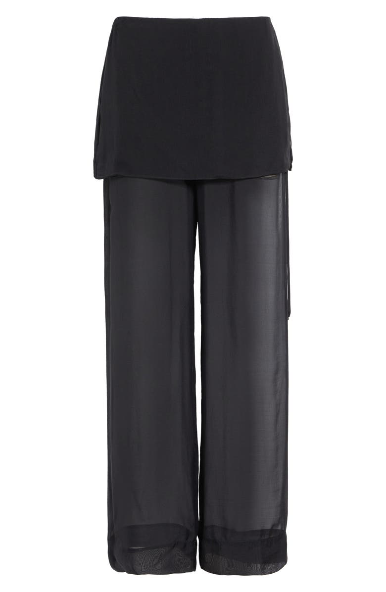 Paloma Wool Archive Layered Silk Trousers, Alternate, color, Black