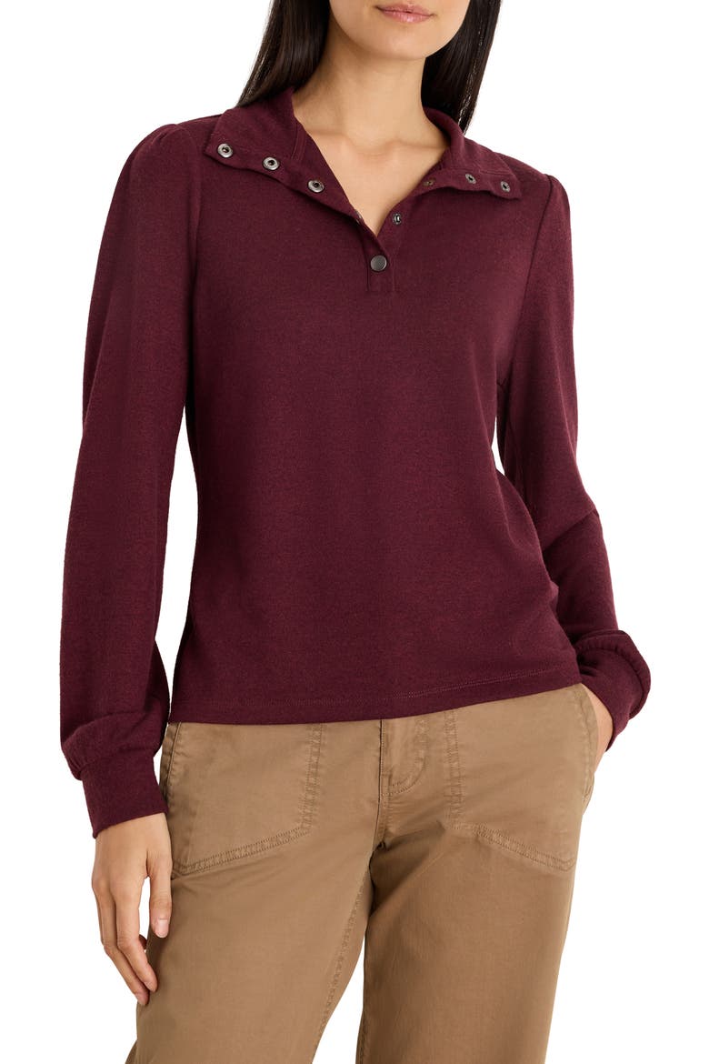 Cozy Puff Sleeve Tee, Main, color, WINTERBERRY