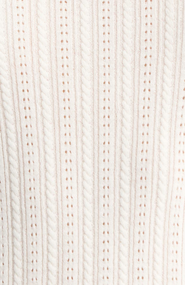 PAIGE Ophelia Pointelle Stitch Organic Cotton & Silk Blend Sweater, Alternate, color, Ivory