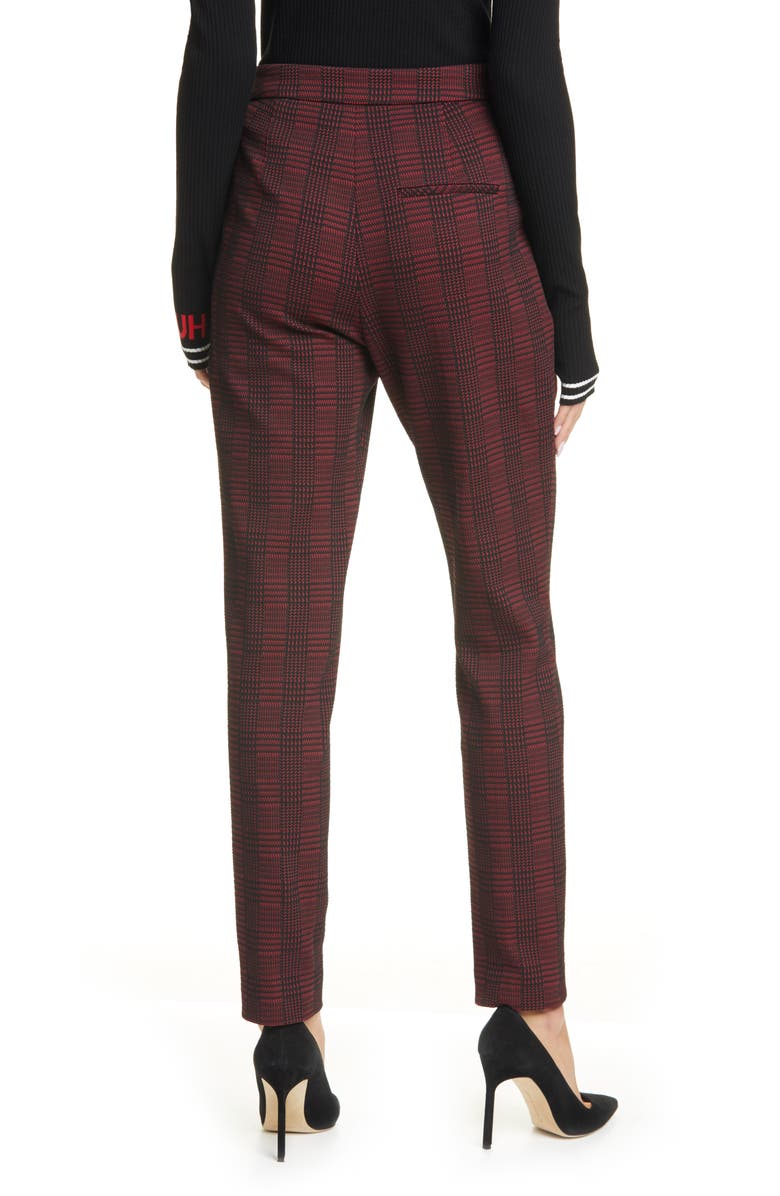 HUGO Hanette Plaid Ankle Pants, Alternate, color, 