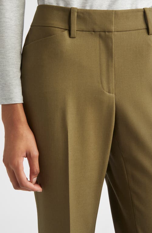 Lafayette 148 New York Reade Stretch Wool Straight Leg Pants In Green