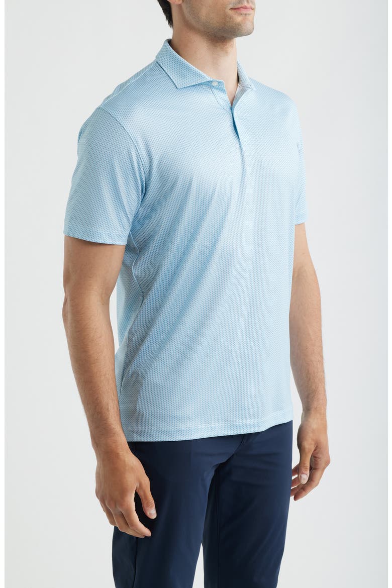 Darts Microprint Performance Jersey Polo, Alternate, color, CABANA BLUE