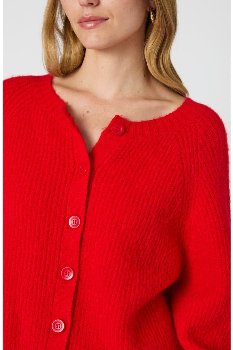 Fluffy Cardigan, Alternate, color, MARS RED