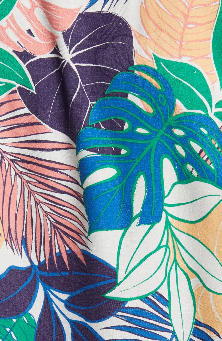 Tommy Bahama Garden Grove Print Silk Blend Short Sleeve Button-Up Shirt, Alternate, color, 