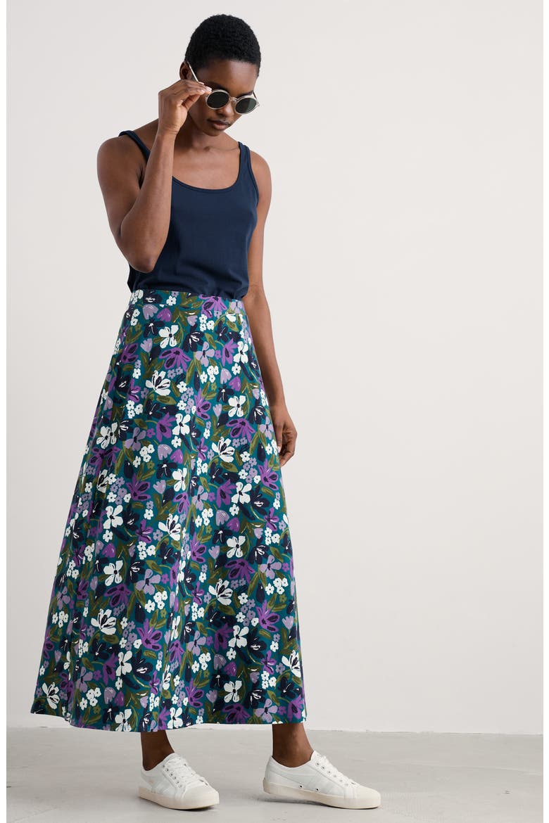 Rose Floral A-Line Skirt, Alternate, color, CRAYON FLORAL DARK DRIFT