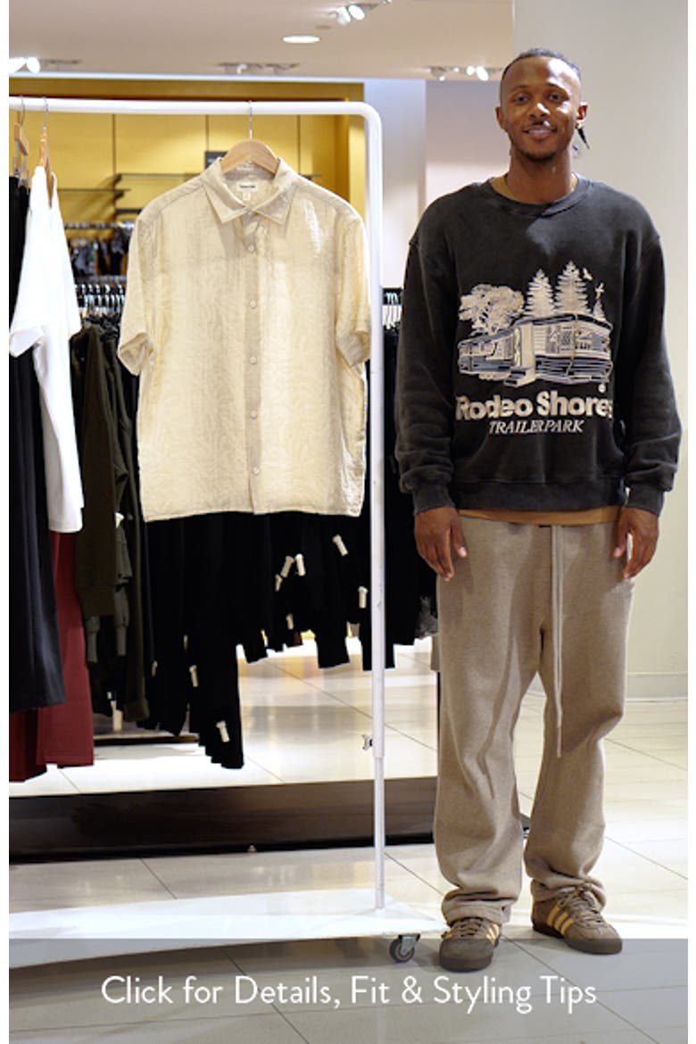 Sunburst Jacquard Short Sleeve Button-Up Shirt video