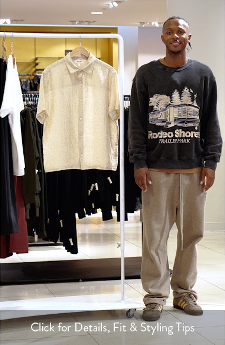 Sunburst Jacquard Short Sleeve Button-Up Shirt, sales video thumbnail