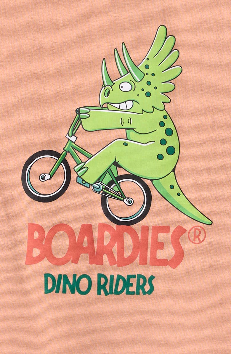Boardies Kids' Dino Rider Graphic T-Shirt, Alternate, color, Peach