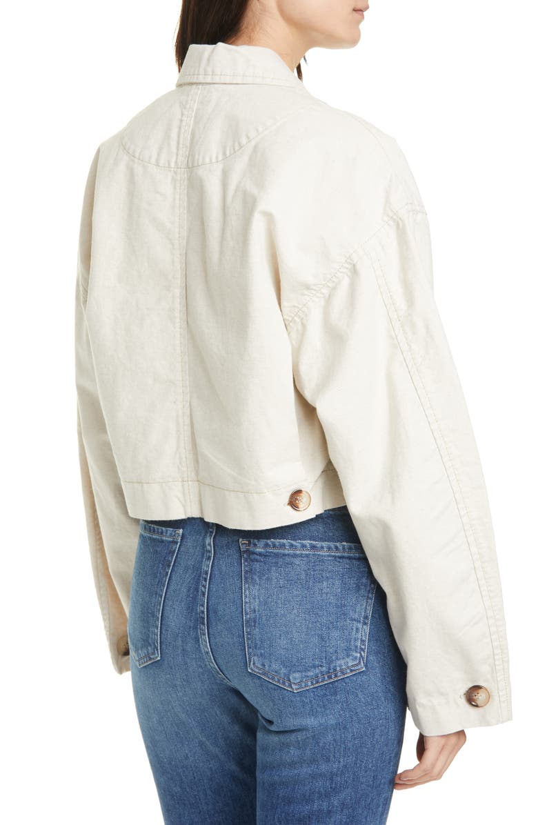 Baum und Pferdgarten Brooklynn Crop Cotton & Linen Jacket, Alternate, color, 