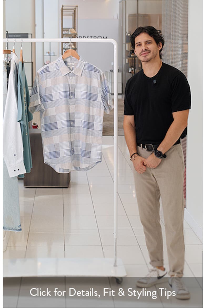 Riviera Slim Fit Patchwork Short Sleeve Cotton Button-Up Shirt video
