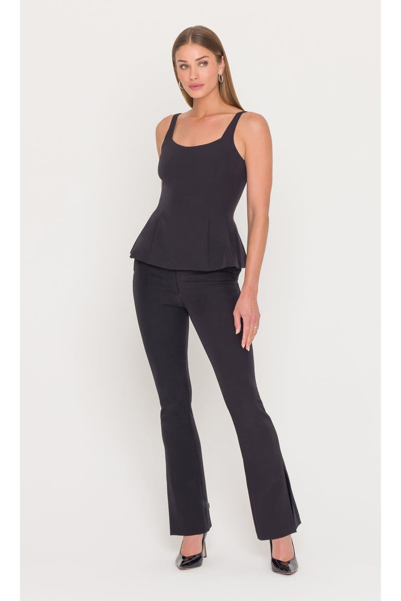 Sofia Crepe Peplum Top, Alternate, color, Black