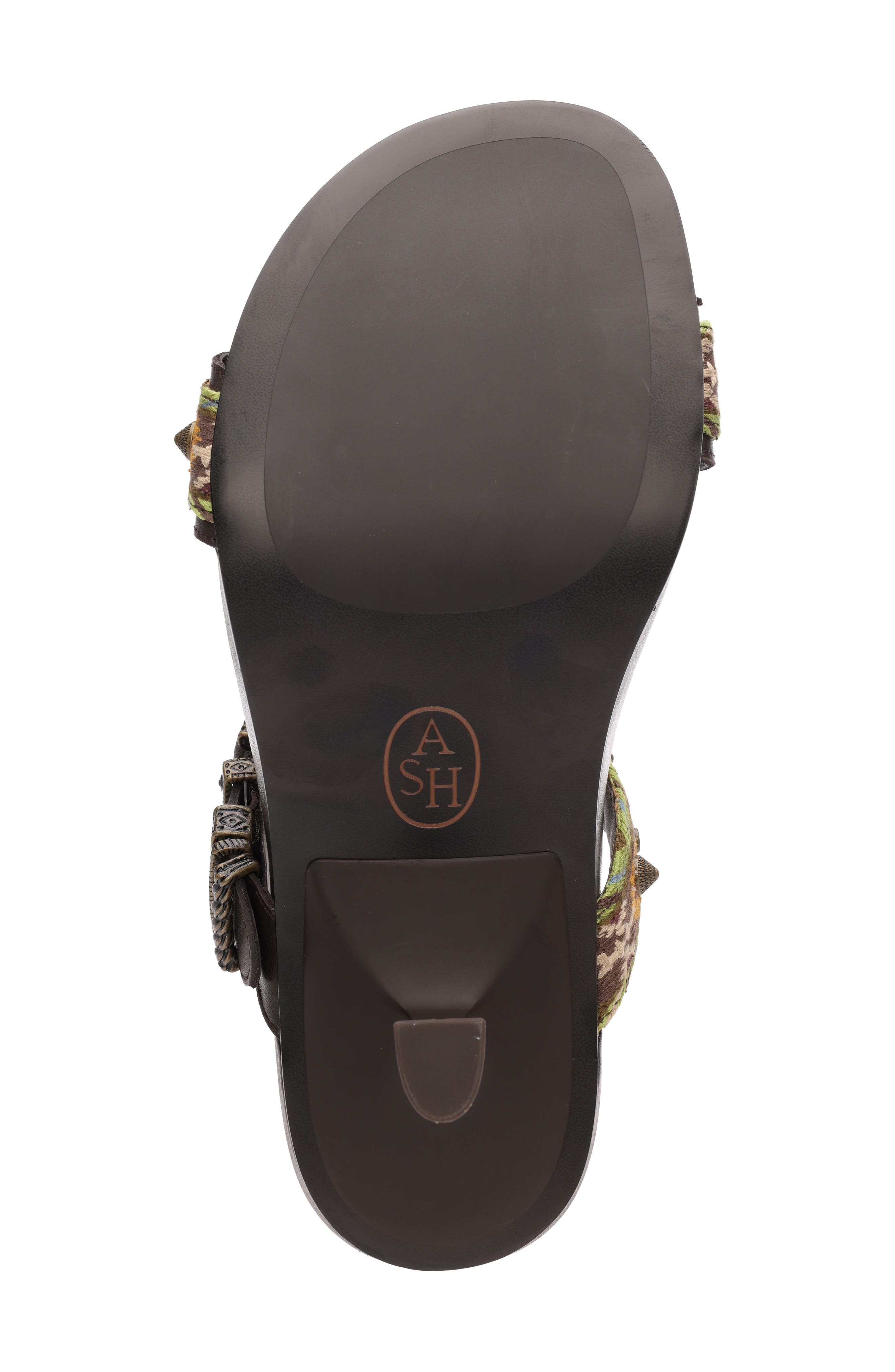 Ash Joey Embroidered Buckle Slide Sandal, Alternate, color, Africa