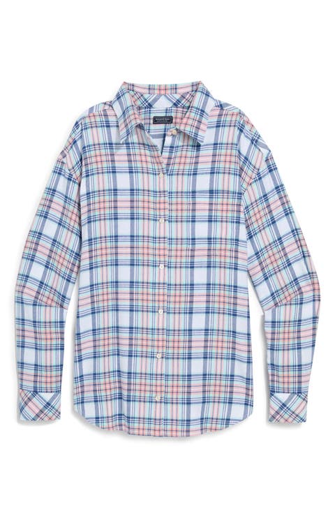 Birdie Relaxed Fit Cotton Blend Flannel Button-Up Shirt