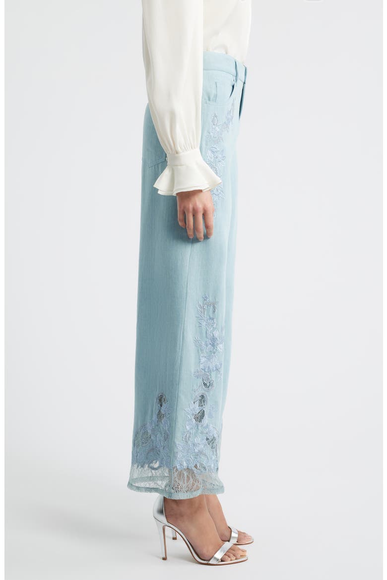 Adaline Embroidered Lace Nonstretch Jeans, Alternate, color, LIGHT BLUE