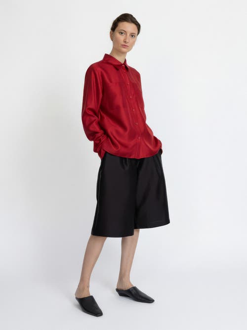 Alas Silk-wool Blend Fitted Shirt In Red