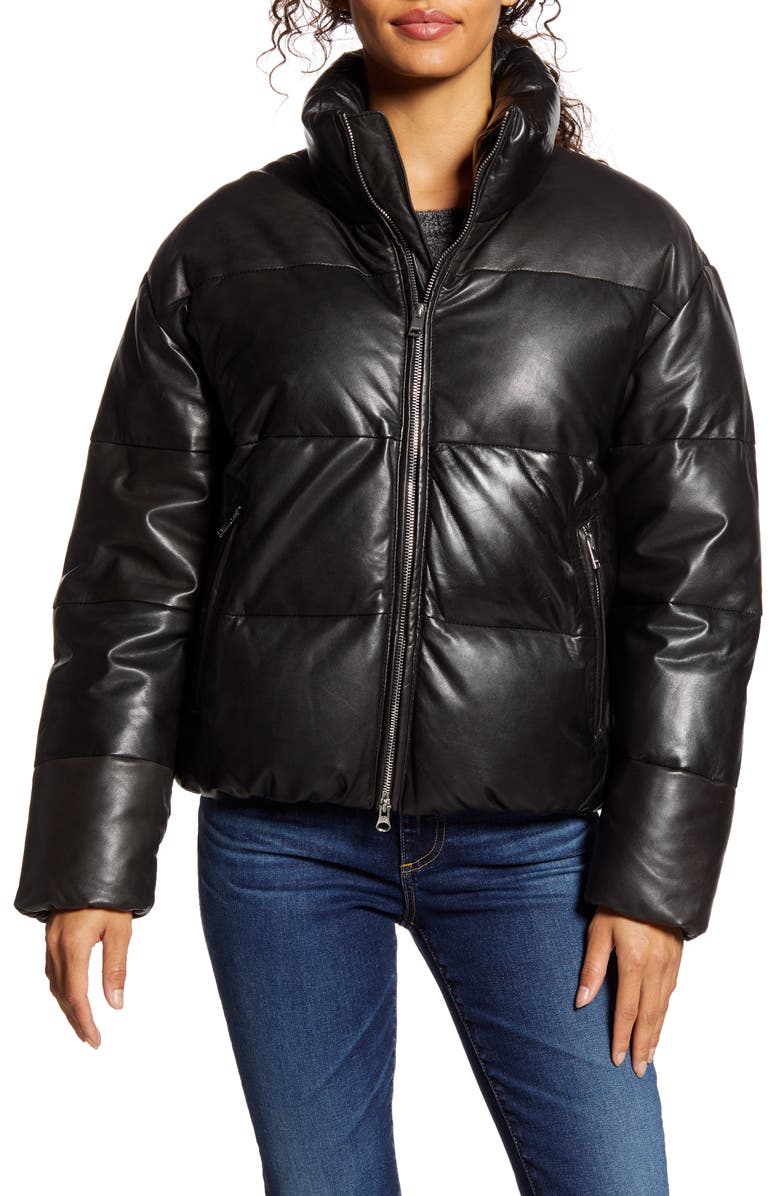 LAMARQUE Iris Down Insulated Leather Puffer Jacket, Alternate, color, 