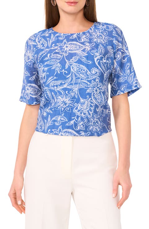 Lawn Paisley Boxy Top
