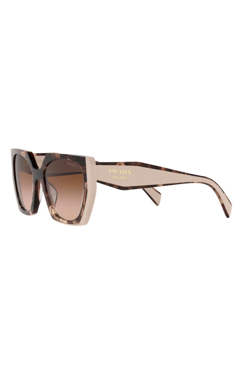 Prada 55mm Gradient Rectangular Sunglasses, Alternate, color, Beige Tort