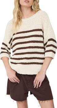 Blu Pepper Striped Short Sleeve Sweater
