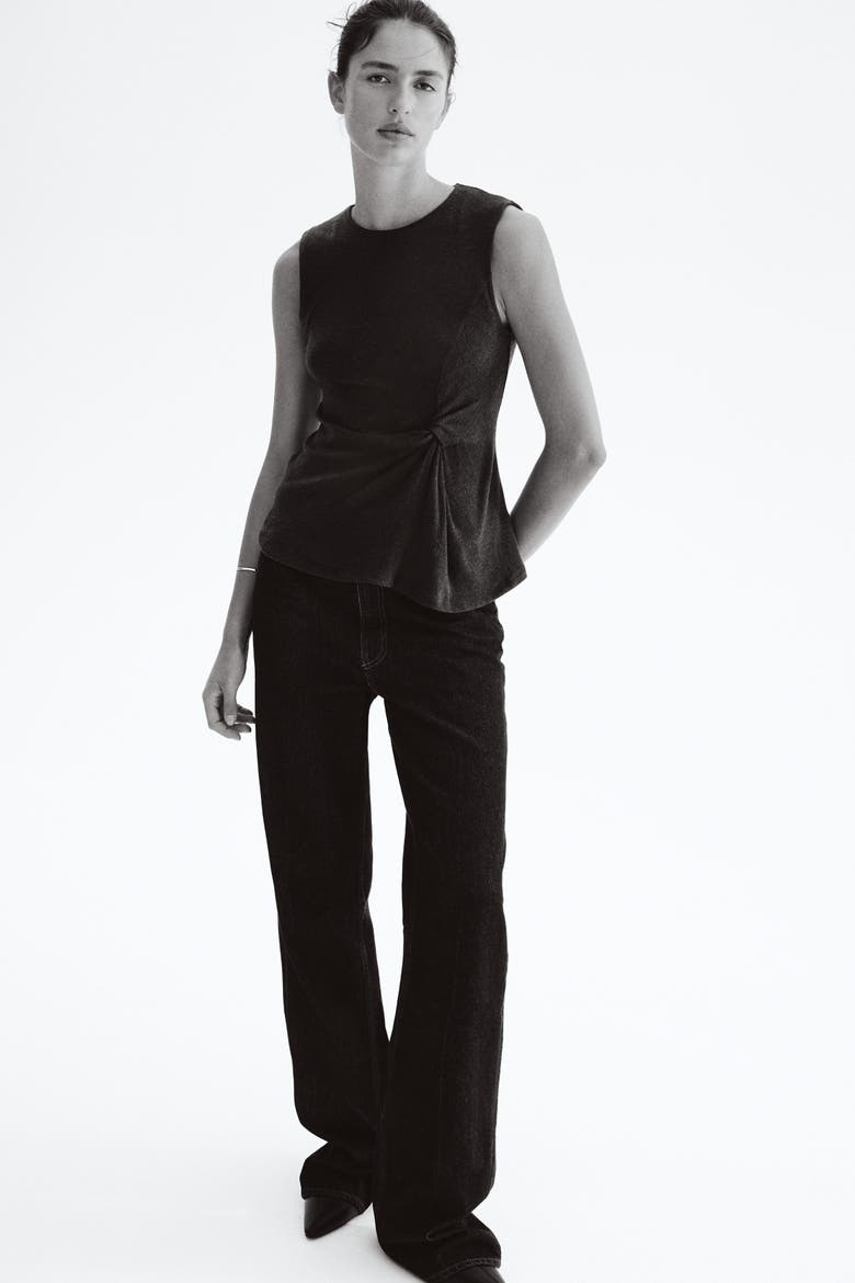 Twist-detail Vest Top, Alternate, color, Dark gray melange