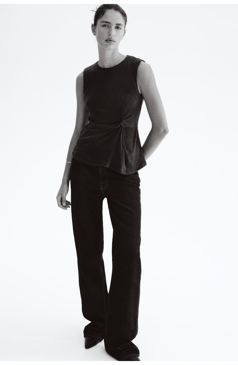 H&M Twist-detail Vest Top, Alternate, color, Dark Gray Melange