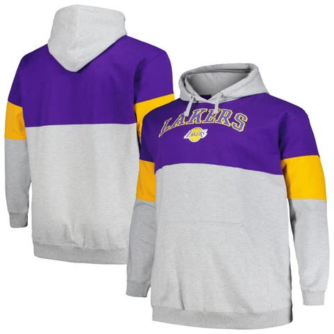 Men's Fanatics Branded Purple/Gold Los Angeles Lakers Big & Tall Pullover Hoodie