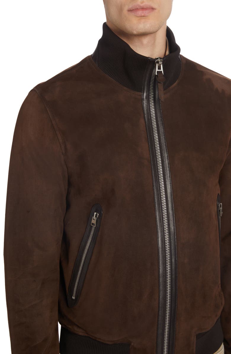 TOM FORD Suede Track Jacket, Alternate, color,