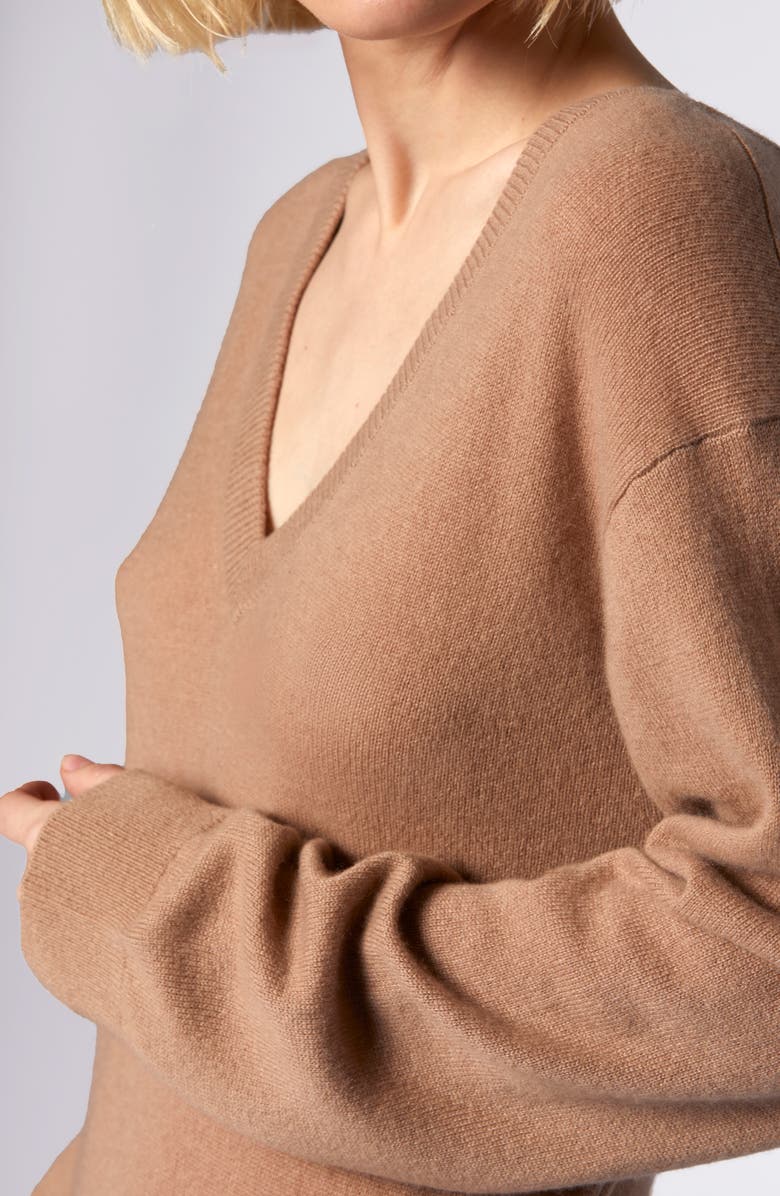 Equipment Jeannie Long Sleeve Cashmere Sweater Dress, Alternate, color, Camel