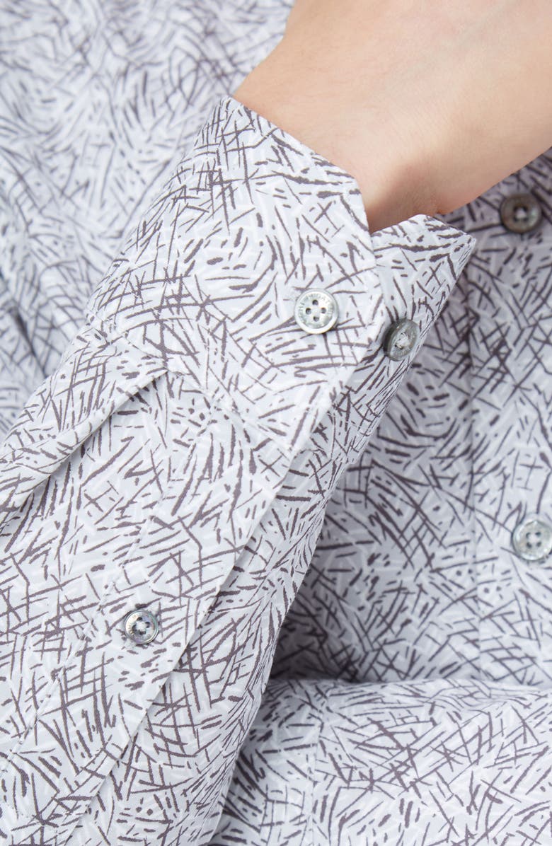 Bugatchi James OoohCotton<sup>®</sup> Abstract Print Button-Up Shirt, Alternate, color, Zinc