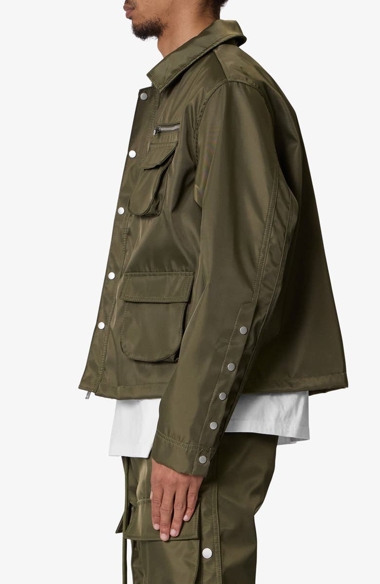 mnml Snap Cargo Work Jacket, Alternate, color, Olive