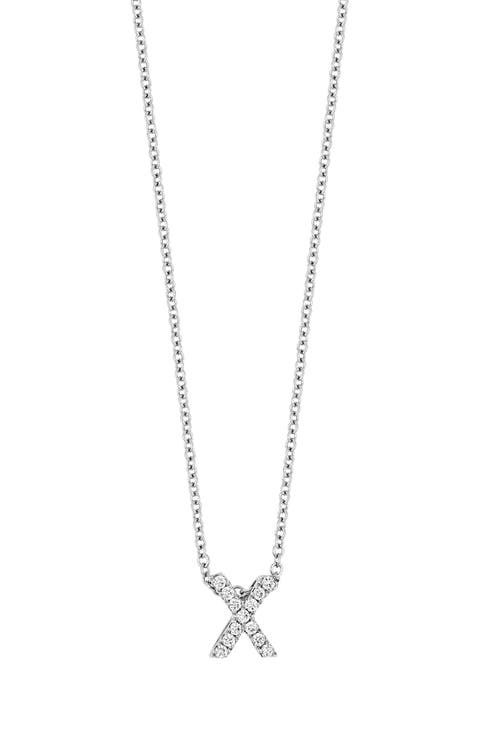 Diamond Pavé Initial Pendant Necklace