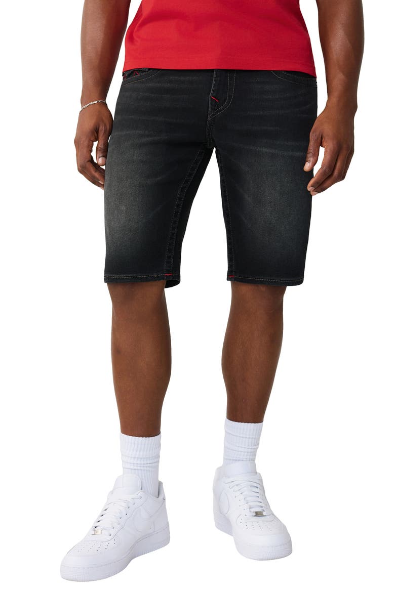 Ricky Straight Leg Denim Shorts, Main, color, ALBARN BLACK WASH