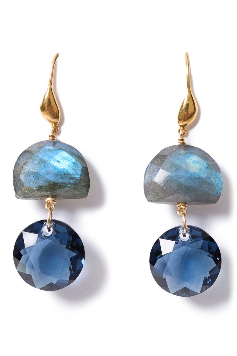 Labyrinth Duo Labradorite Drop Earrings, Main, color, LABRADORITE