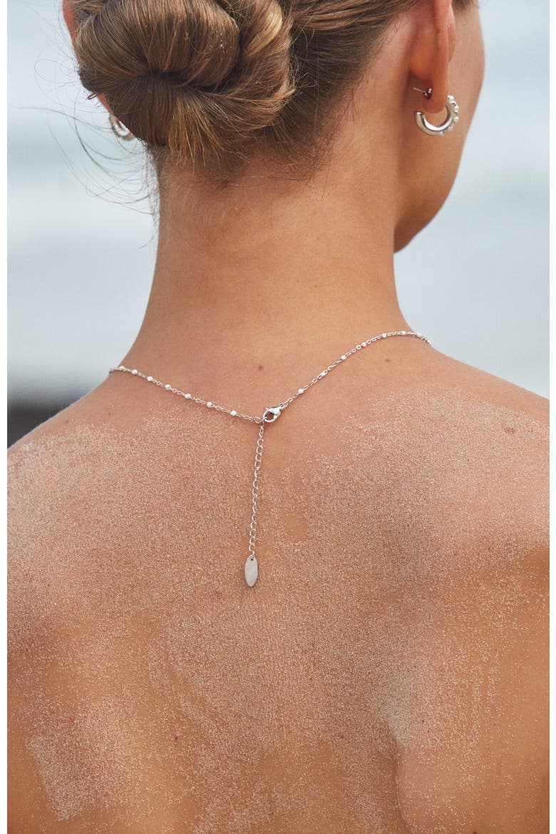 White Beaded Choker, Alternate, color, Silver