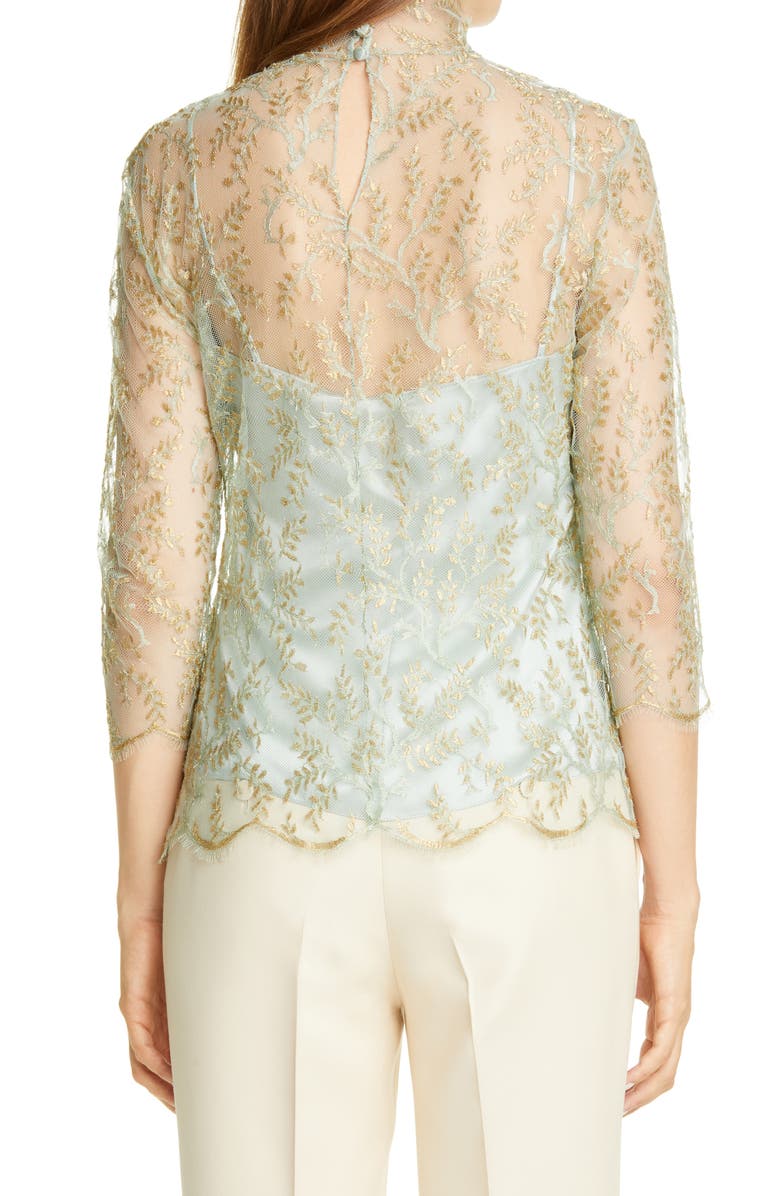 Adam Lippes Layered Chantilly Lace Blouse, Alternate, color, 