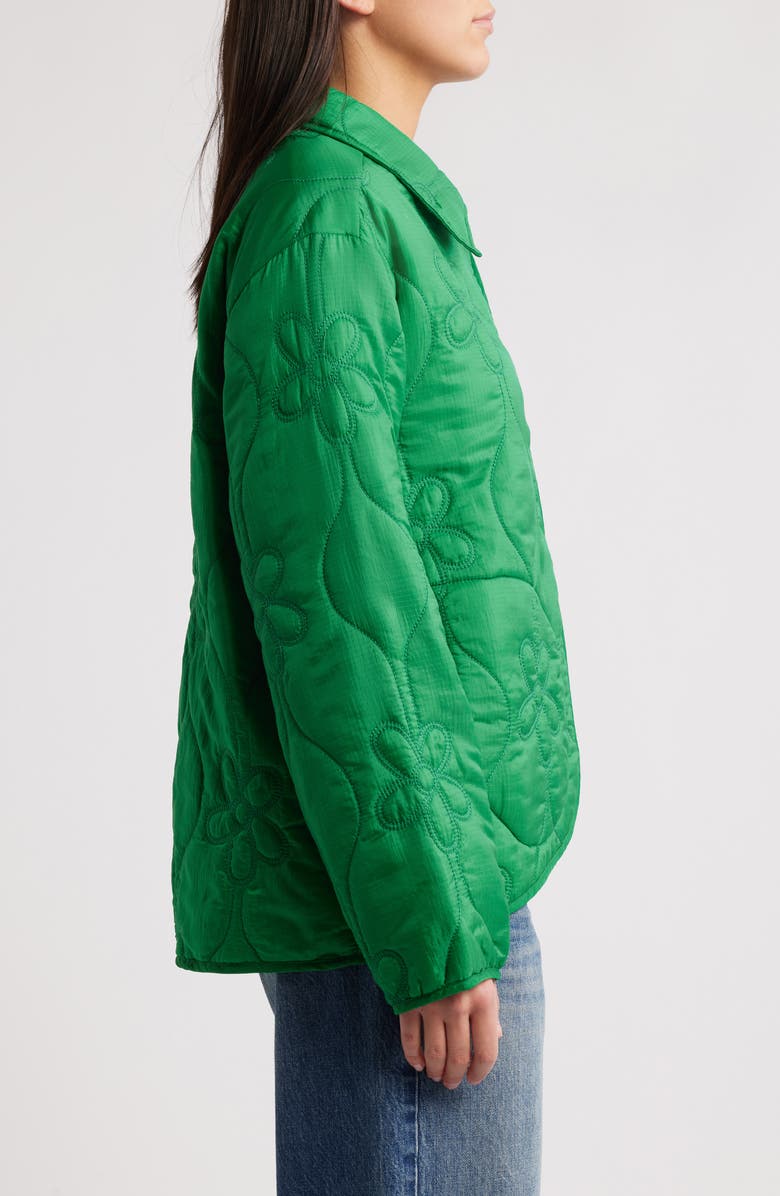 THE GREAT. The Daisy Quilted Nylon Ripstop Jacket, Alternate, color, 