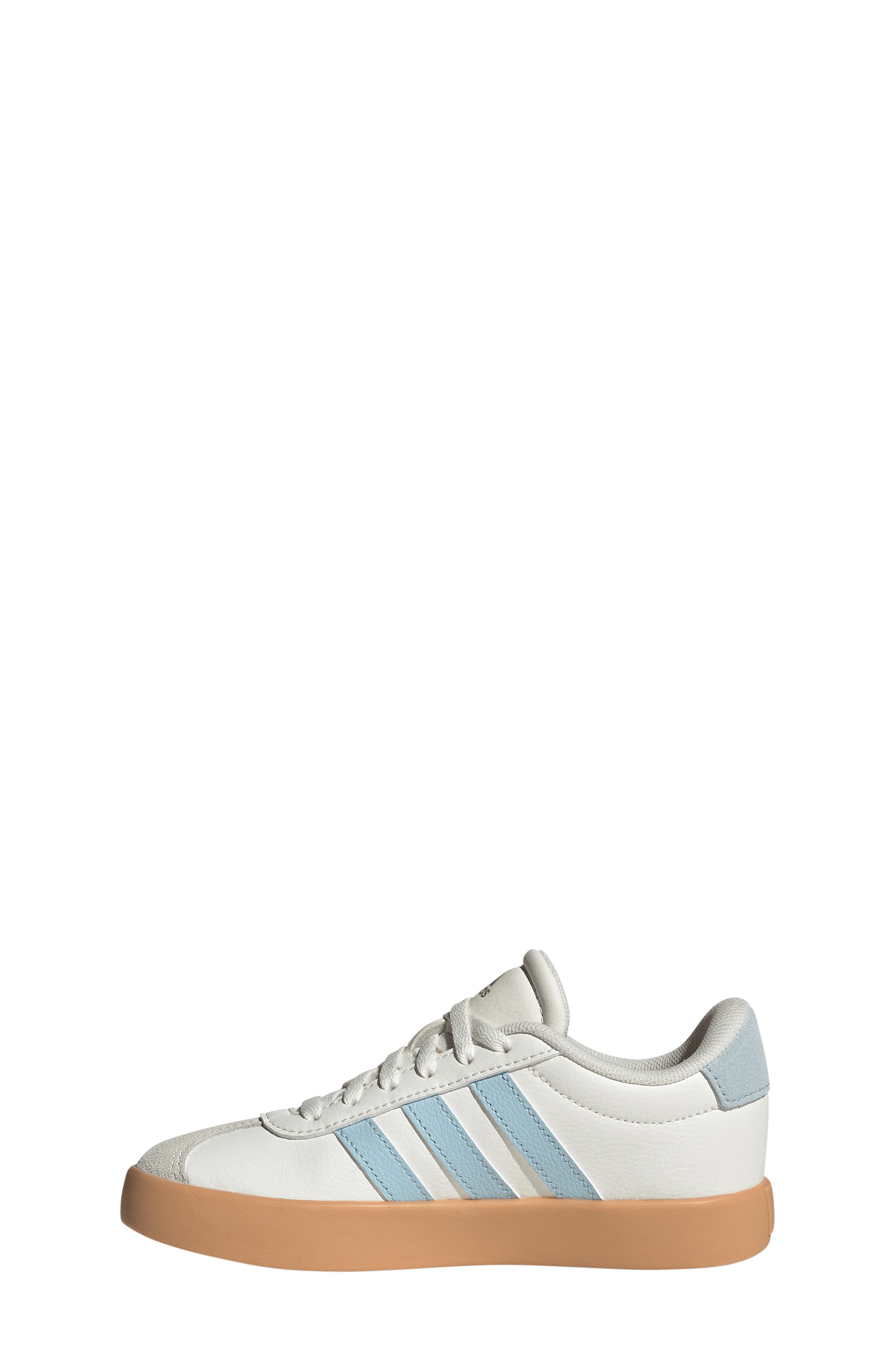 adidas Kids' VL Court 3.0 Sneaker, Alternate, color, Core White/ Ice Blue/ Gum