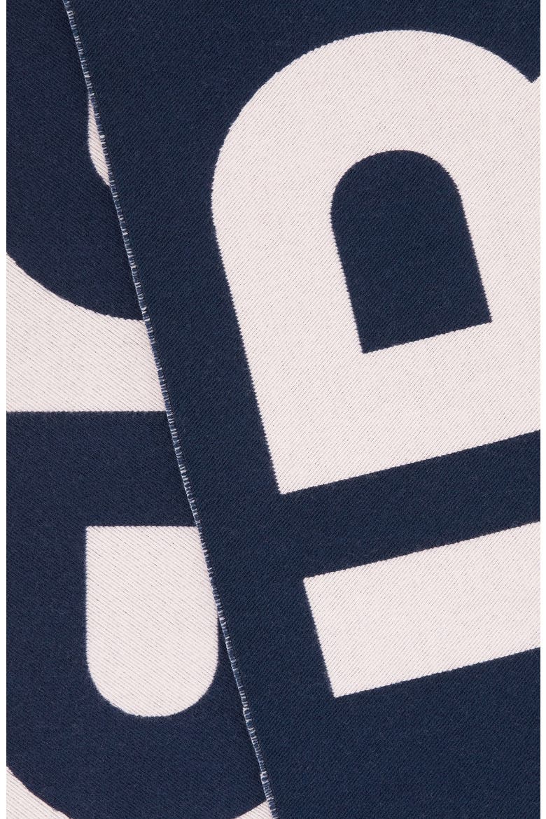 Logo Jacquard Wool Football Scarf, Alternate, color, NAVY