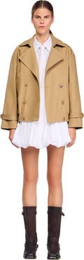 SANDRO Short oversized trench coat