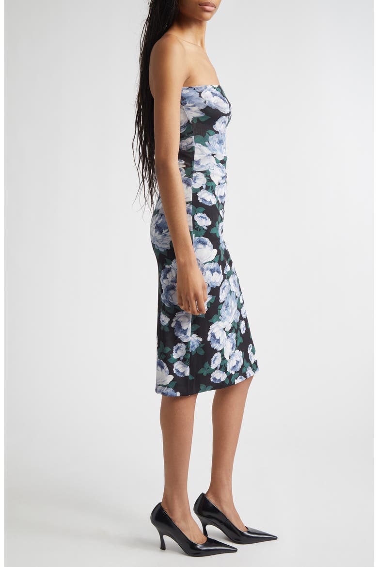 Bunch of Roses Strapless Mesh Dress, Alternate, color, MULTICOLOR