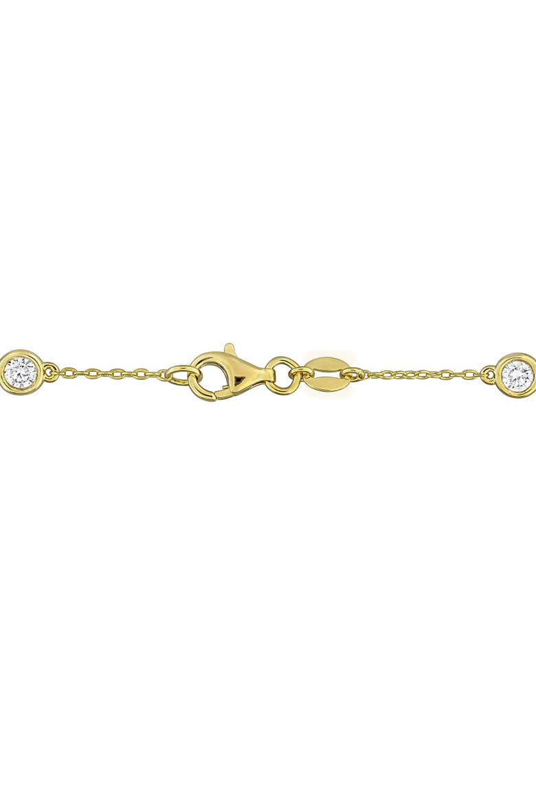 Lab-Grown Diamond Station Bracelet Sterling Silver, Alternate, color, Yellow-Plated