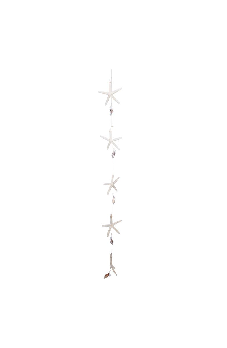 Beachcombers Nat. Starfish/Shell Garland, Main, color, White