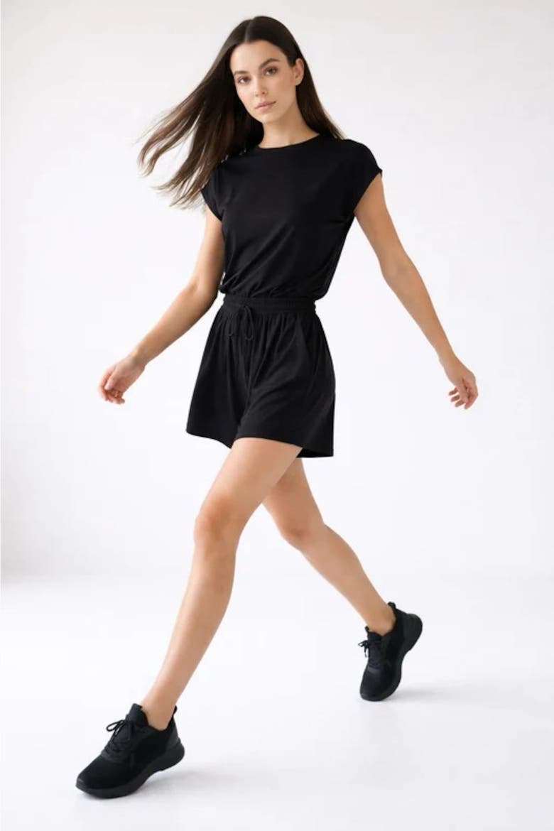 Lesie Modal Short Jumpsuit, Alternate, color, Black