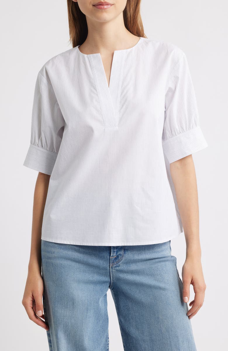 FRAME V-Neck Pinstripe Top, Main, color, 