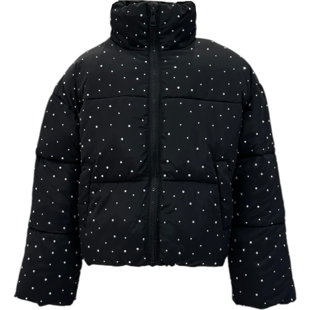 Lola + The Boys Black Sparkle Gem Puffer  product