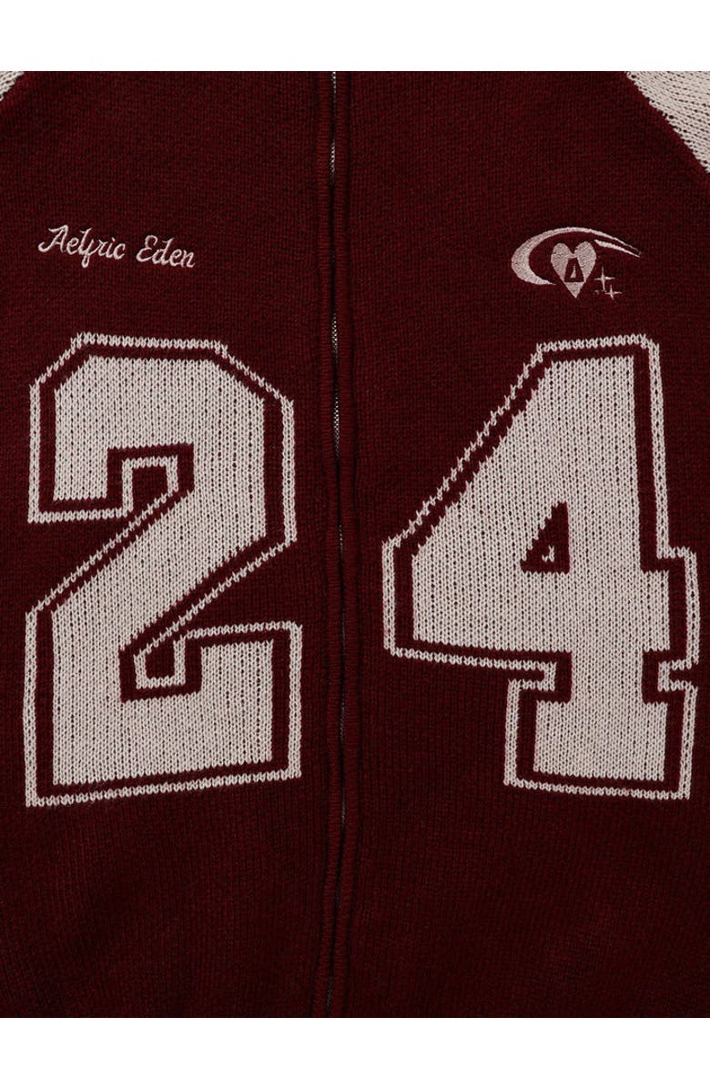 AELFRIC EDEN 24 Jacquard Zip Up Cardigan, Alternate, color, Red