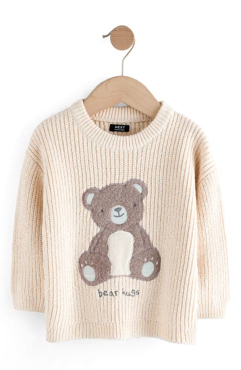 Kids' Bear Appliqué Crewneck Sweater (Toddler & Little Kid)