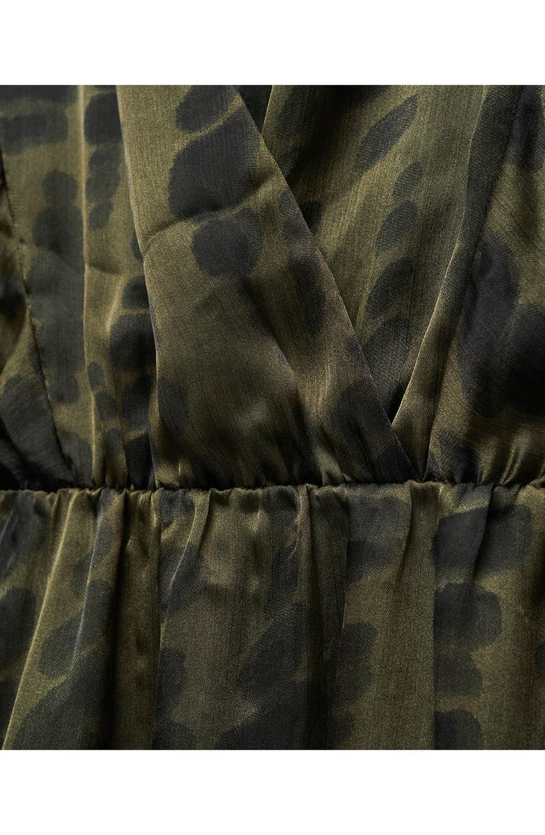 MANGO Tie Dye Long Sleeve Satin Dress, Alternate, color, Khaki Green